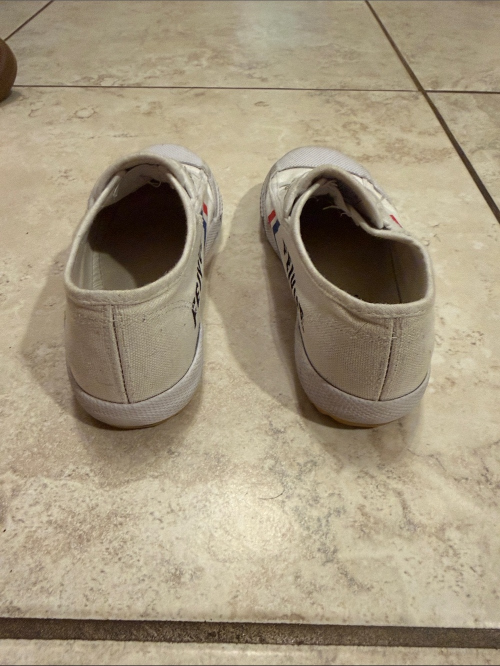 Feiyue Kids White Canvas Sneakers with Red & Blue Accents Size 1 - Picture 5 of 8
